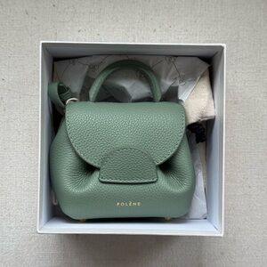 Polene numero un micro leather in sage green